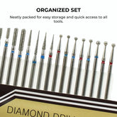 Diamond Nail Drill Bit Set — 30pc Multi-Shape Kit